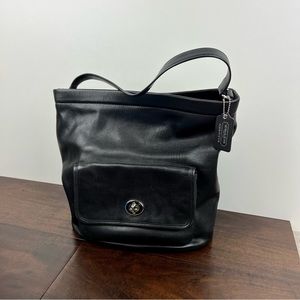 Coach Archive Collection Black Leather Hobo Bag